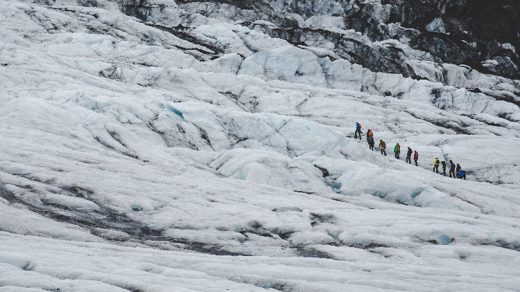 Glacier hiking is one of the most affordable activities to do on a road trip in Iceland